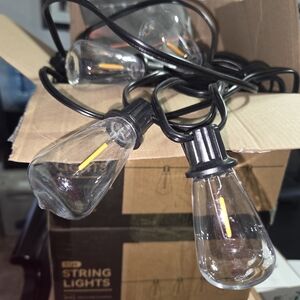 NEW ST38 Vintage LED Lights Black String Lights with Clear Warm Glow Bulbs